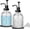Clear-black Pump-2pcs, variant on 12Oz Vintage Glass Bathroom Soap Dispenser, Kitchen Dish Soap Dispenser with Pump, Refillable Liquid Hand Soap Bottle, Lotion, Antique Rustic Farmhouse Decor (Brown-Black Pump, 2 Pack)