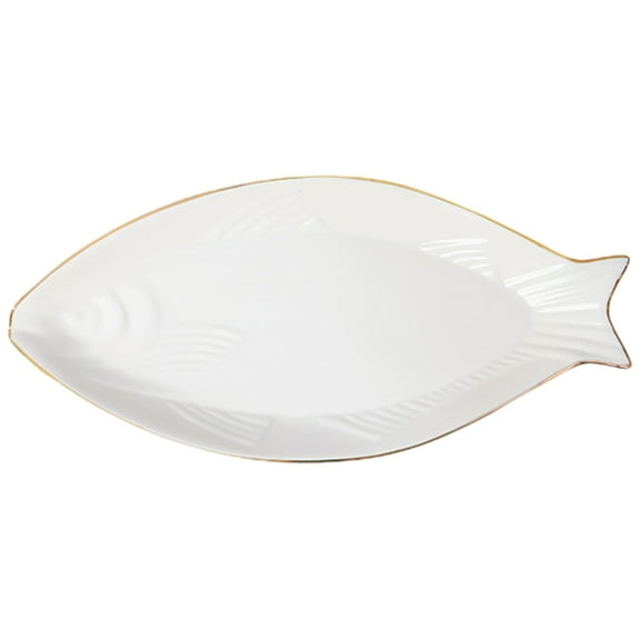 Clispeed Fish Shaped Serving Platter Ceramic Heat Resistant 1Pcs Cheese Plate