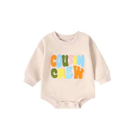 

ZIYIXIN Baby Sweatshirt Romper Casual Letter Embroidery Patch Toddler Long Sleeve Jumpsuit for Newborn Girl Boy Cute Clothes