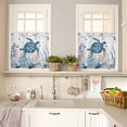 thumbnail image 2 of Tier Curtains 36 Inch Length Short Curtains for Windows Rod Pocket Cafe Curtain Farmhouse Curtain Tiers for Kitchen Bathroom 27.5x36inch, Summer Ocean Turtle Coral Shell Conch Starfish White,2 Panels, 2 of 5