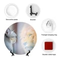 thumbnail image 4 of Picia The Cat Looks in the Mirror Pattern Bone China Decorative Plate – Wall Decor with Stand and Adhesive, Elegant Ornament for Living Room, Office, or Entryway-6in, 4 of 6