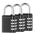 thumbnail image 5 of 4 Digit Zinc Alloy Combination Lock Padlock Luggage Anti-theft Weatherproof Security Outdoor Gym Safely Code Door Lock Black, 5 of 5