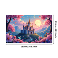 thumbnail image 3 of LUUFILx Fairytale Castle Backdrop Banner Photography Props Decorations Party Supplies Background Pink Fantasy Event Decor Enchanted Garden Princess, 3 of 9