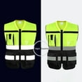 thumbnail image 3 of Moxufan Men High-Visibility Reflective Vest V-neck Sleeveless Multi Pockets Design Waistcoat Clear ID Pocket Pen Holder Vest Coat,Red, 3 of 8