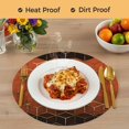 thumbnail image 4 of Orange Geometric Round 15 Inch Placemats Set of 6, Ombre Modern Abstract Art HeatResistant Non Slip Place Mats for Dining Table, Wipeable Braided Kitchen Table Mats for Housewarming, 4 of 9