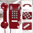 thumbnail image 2 of Teléfono de Pared Retro con Cable Montaje en Pared Rojo, 2 of 7