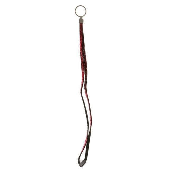 Red Bling Rhinestone Lanyard With Silver-Tone Split-Ring Key Chain KEKC6211