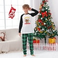 thumbnail image 4 of Green Plaid Lazy Sloth Christmas Pajamas, Matching Family and Pet Holiday Set, Cotton Blend, Size NB - Men 6XL, 4 of 7