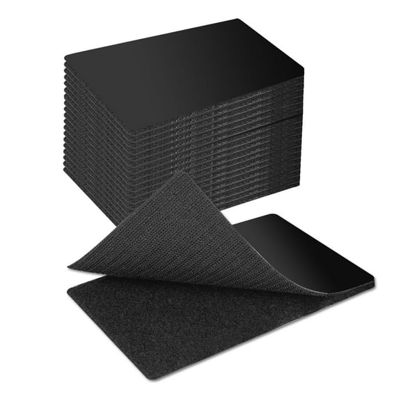 Firstape 8 Sets(16Pcs) 4x6 inch Hook and Loop Fastener Strips with Adhesive, Heavy Duty Adhesive Fasten Mounting Tape for Home and Office,Black