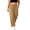 Khaki, variant on Women's Wide Leg Palazzo Pants Crinkle Textured High Waist Loose Lounge Pants Plus Size Soft Lightweight Beach Pants with Pockets White