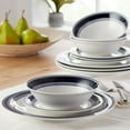 thumbnail image 6 of Mainstays Blue Banded 12-Piece Hand-Painted Stoneware Dinnerware Set, 6 of 6