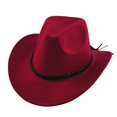 thumbnail image 3 of Sunshuilll Adult Fedora Cowboy Hat for Casual Wear, Red, One Size, 3 of 3