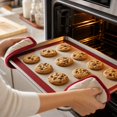 thumbnail image 5 of Silicone Fiberglass Baking Mat, Non Stick Heat Resistant Oven Liner 8.3x8.3 Inch (21x21cm) Red, Reusable Dishwasher Safe Baking Tray Liner for Oven Cooking, 5 of 6