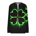 thumbnail image 2 of TaTaai Ladies Fashion St. Patrick's Day Print Loose Round Neck Sweatshirt Casual Long Sleeve Pullover Top Soft Polyester for Daily Streetwear Office All Season Gift, 2 of 5