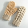 thumbnail image 3 of ManxiVoo Women's Ski Mittens Winter Outdoor Gloves Thermal Double Layer Thick Knitted for Snow Activities Beige, 3 of 7