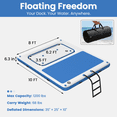 thumbnail image 3 of Danrelax 10'x8' Inflatable Floating Dock, 3mm EVA Mat, Electric Pump, Fits 10, for Lakes, Pools, 3 of 8