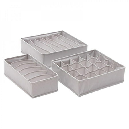 

MEROTABLE 3Pcs Packing box drawer type underwear storage box household storage utility products bra socks fabric storagy bag