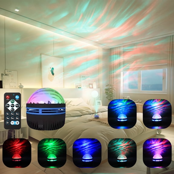 Northern Lights Projector with Remote,7 Color Dimmable LED Night Light Aurora Projector,Light Projector for Bedroom Room Decor,Christmas Decor Gift for Teens Kids Women