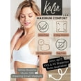 thumbnail image 5 of Kalon 4 Pack Women's Demi Wireless Padded Bralette Hook and Eye Bra Back, 5 of 8