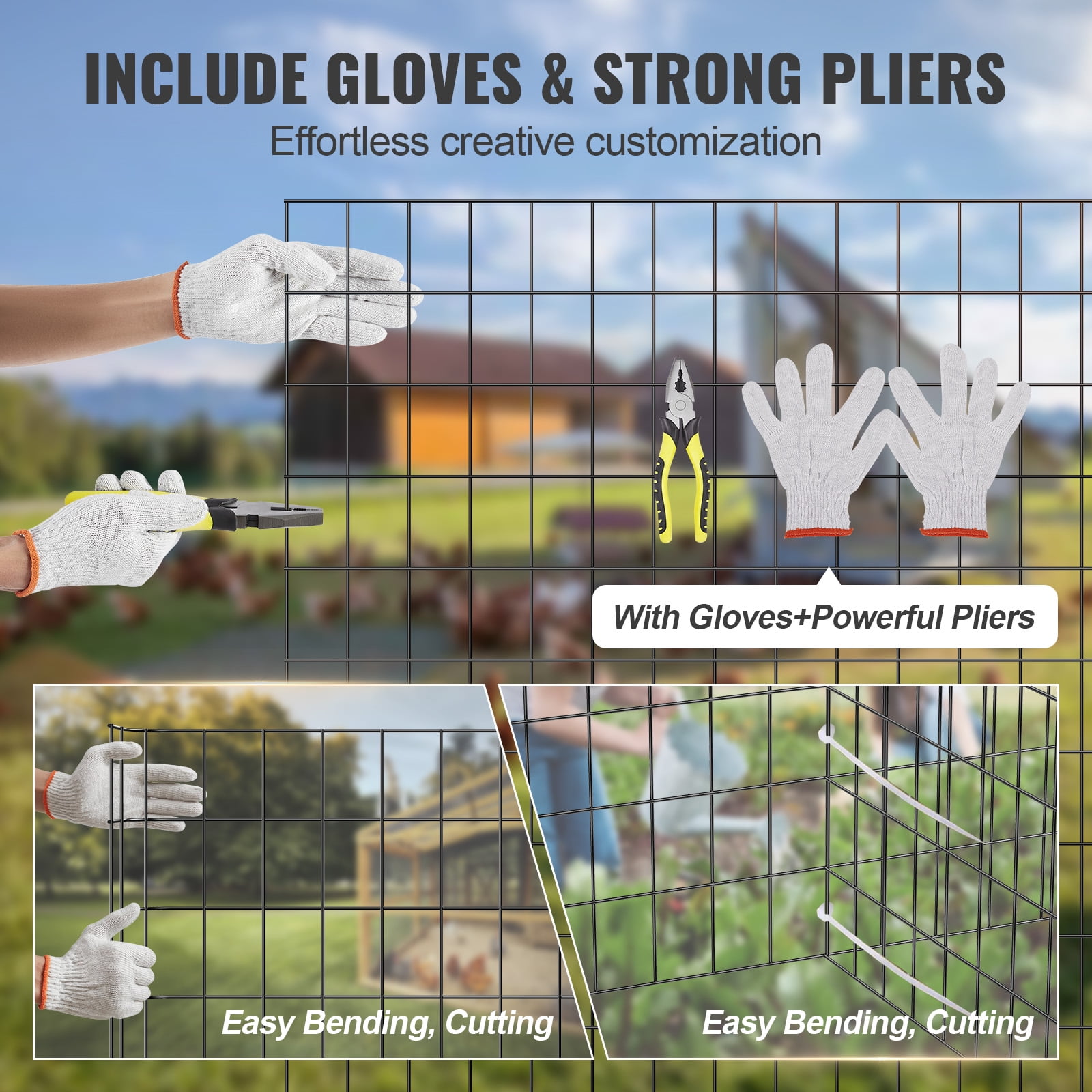 KFFKFF Galvanized Hardware Cloth, 24''x50' Roll, 16 Gauge, Vinyl-Coated Metal Mesh for Chicken Coops, Rabbit & Snake Fencing, Poultry Enclosures