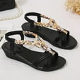 thumbnail image 6 of HAOTAGS Casual Walking Sandals for Ladies Bohemian Breathable Open Toe Shoes for Beach Black Size 6.5, 6 of 6