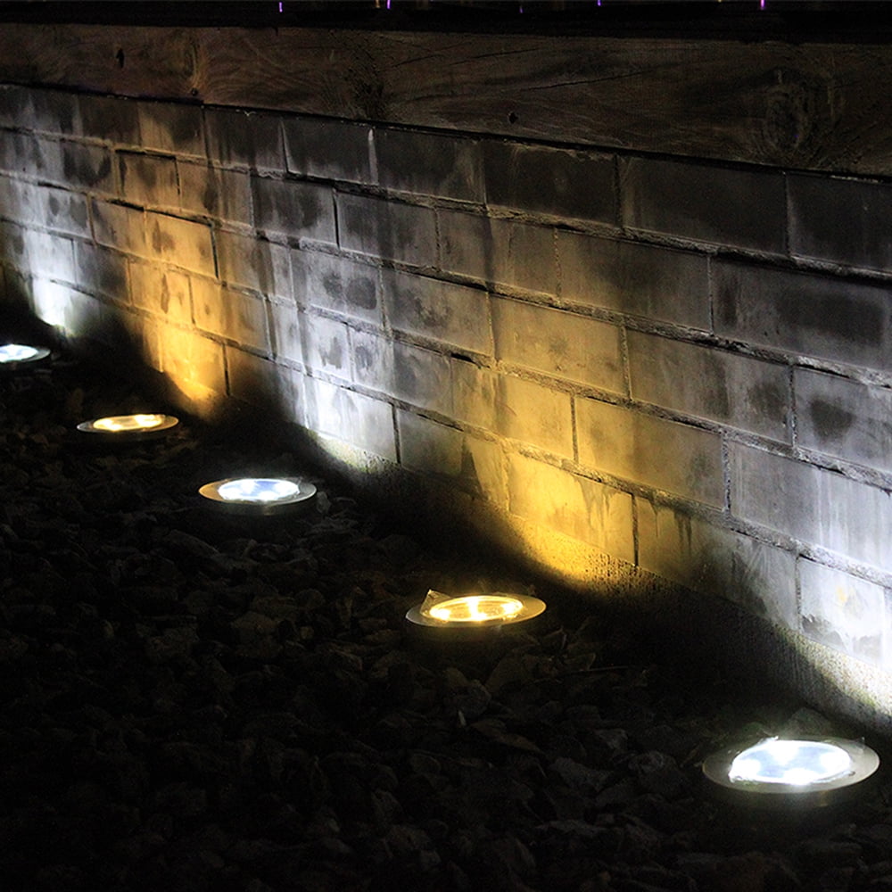 Tomshine 4Pcs Solar Powered Ground Light Outdoor Lamp Waterresistant 4