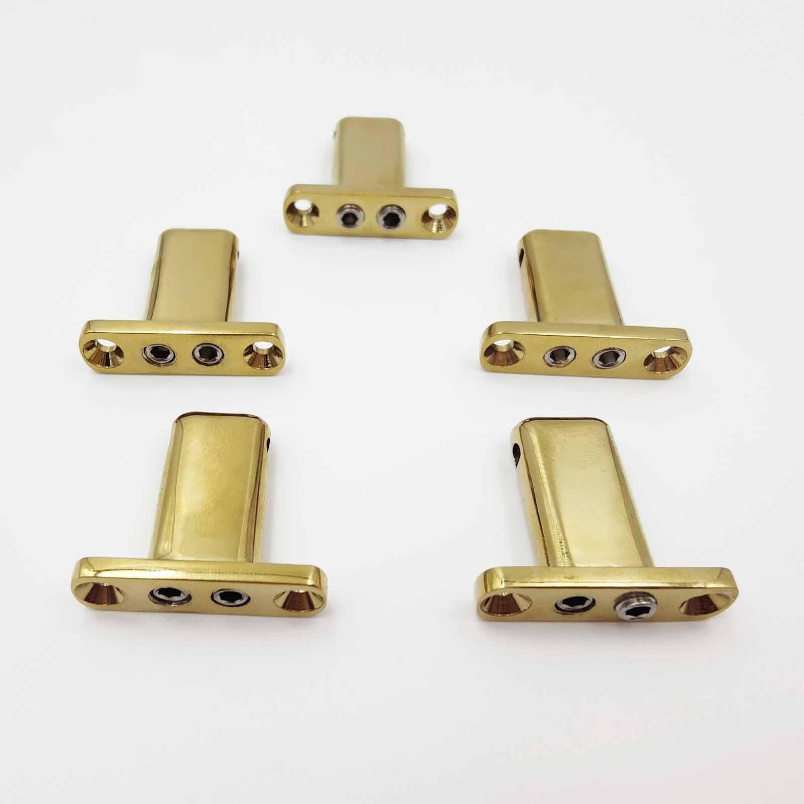 JWQFBC 4 String Electric Guitar Nut Locking Bridge with Mounting Screw for DIY Projects Gold
