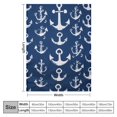 thumbnail image 4 of RUIYC Nautical Sherpa Throw Blanket Sea Adventure Soft Warm Cozy Ocean Theme Plush Blanket Navy Blue, 4 of 6