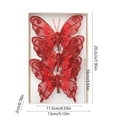 thumbnail image 3 of Christmas Gift Decor 3pcs Christmas Decoration ButterfliesChristmas Tree Hanging Ornaments Glitter Simulation Butterflies Scene Milieu Decoration Decorative Butterflies Christmas Tree Decorations, 3 of 6