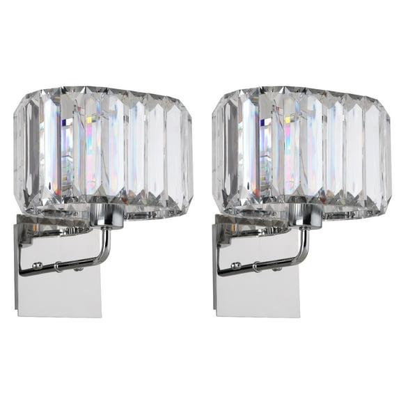 Safavieh Athena 11.25 In. High Acrylic Wall Sconce, Nickel/Clear