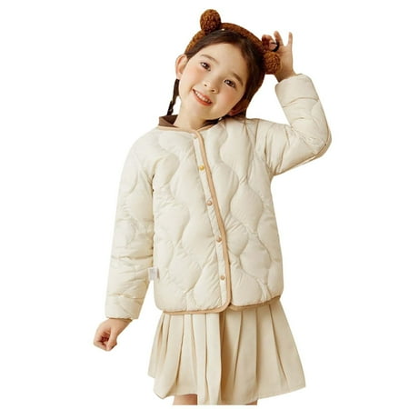 

Bjutir Toddler Boys Coat Girls Down Coat Lightweight Down Jacket Zipper Fashion Winter Children Snowsuit White 1-2 Years