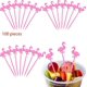 thumbnail image 1 of 100 piezas de plástico, cóctel, aperitivo, bebida de plástico, decoraciones y suministros para fiestas tropicales (rosa roja), 1 of 4