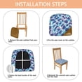 thumbnail image 4 of White and Blue Of Animal Print Seat Covers for Dining Room Chairs Set Of 4,Stretch Printed Washable Chair Seat Cover with Elastic Ties and Button,Removable Waterproof Couch Cushion Covers, 4 of 6