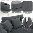 thumbnail image 5 of 55" Oversized Chaise Lounger Modern Style Sofa Couch with Pillows, Charge Station & Cup Holders, Chenille Fabric, 5 of 9
