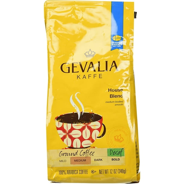 Gevalia, Kaffe, Ground Coffee, House Blend Decaf, 12oz Bag