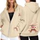thumbnail image 1 of WILLBEST Sudadera Deportiva para Mujer, Estilo Navideño, con Cremallera, Manga Larga, Bolsillo y Cordón Ajustable, con Capucha, Informal, 2014 Grande, 1 of 8