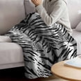thumbnail image 3 of Leopard Stripes Blanket Soft Cozy Warm Throw Blanket for Couch, Plush Fuzzy Flannel Fleece Blankets for Sofa, Vintage Black White Animals Texture Bed Blankets Lightweight Gifts for Women, 32"x48", 3 of 9