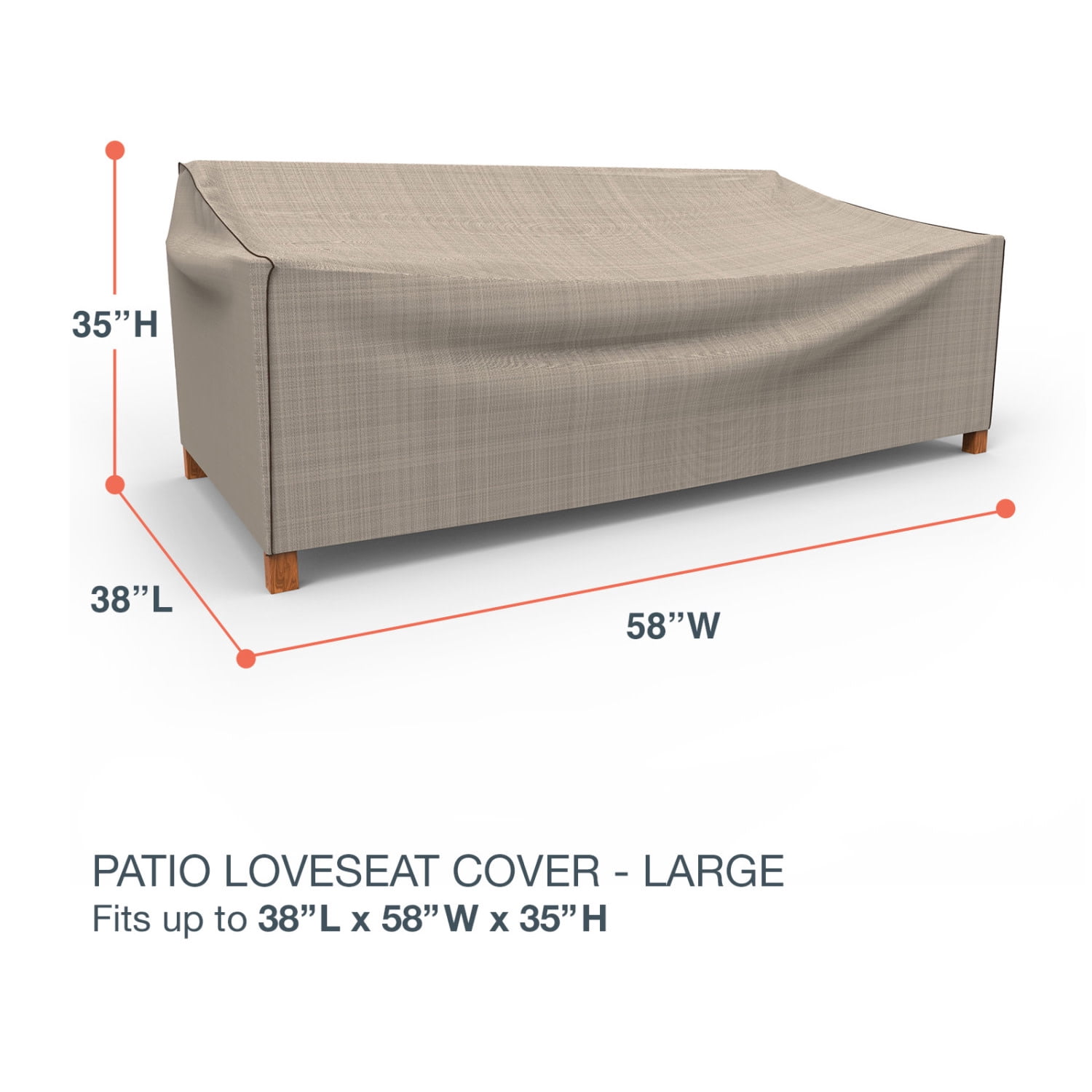 Budge Black Ivory StormBlock™ Mojave Patio Loveseat Cover - 58L x 38W x 35H in.