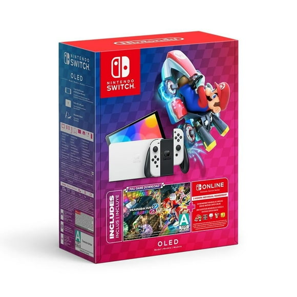 Consola Nintendo Switch Oled Blanco 64 GB Mario Kart 8 + 3 meses Switch Online Versión Nacional