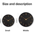 thumbnail image 4 of Reloj de pared moderno de 10 pulgadas, marco dorado con movimiento de cuarzo silencioso que no hace tictac, perfecto para comedor, oficina, hospital (negro), 4 of 5