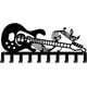 thumbnail image 1 of Llavero de metal con diseño de notas de guitarra, 10 ganchos decorativos, color negro, organizador de pared, colgador de llaves para la cocina, correa para perro., 1 of 9