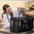 thumbnail image 4 of Conlun Cat Carrier,Foldable Soft-Sided Large Cat Carrier,Airline Approved Cat Carriers With Safety Leash,Comfort for Cat Travel Carrier,Black, 4 of 12