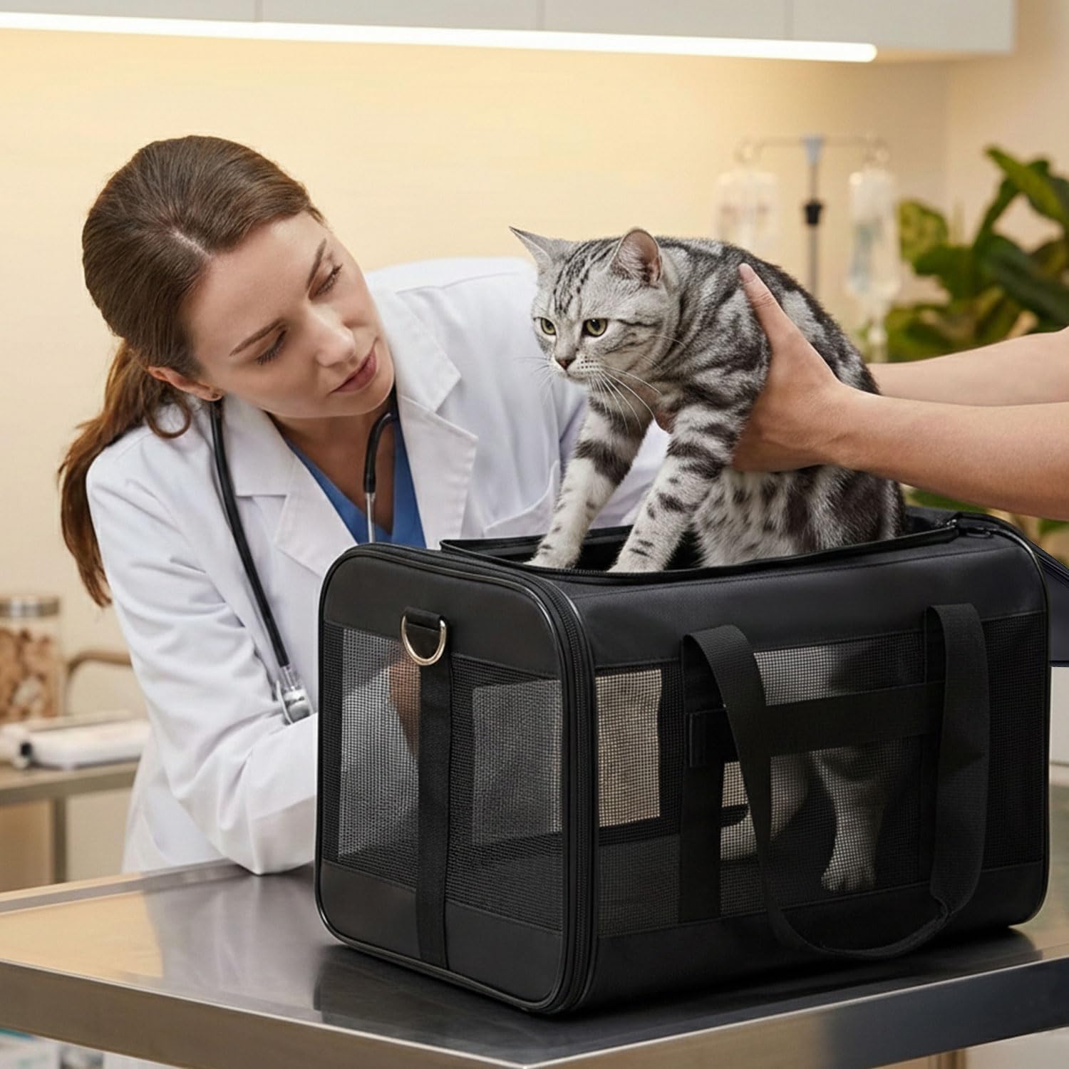 Conlun Airline Approved Cat Carrier, Soft-Sided, Black photo 3