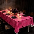 thumbnail image 7 of 2 Pack Web Print Plastic Halloween Tablecloth 43 x 71 Inch – Disposable Tablecloth Cover with Spiderweb Design, Ideal for Birthday, Themed Events & Halloween Party Decor (Hot Pink), 7 of 7