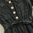 thumbnail image 3 of Ticikt Summer Toddler Girl Jumpsuit Shorts Little Girl Overalls Clothes Baby Jean Romper Jumpsuit One Piece Outfit,Color:Black,18-24 Months, 3 of 4