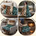 thumbnail image 6 of Green Brown Paw Print Throw Blanket for Couch,Lightweight Flannel Fleece Blanket,Vintage Farmhouse Country Wooden Grain Microfiber Plush All Season Decorative Blankets for Sofa Bed Office 40"x60", 6 of 9