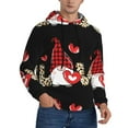 thumbnail image 2 of Wukai Love Gnomes Print Men Hoodies Fleece Sweatshirts Long Sleeve Sweaters Pullover Fall Outfits Winter Clothes-4X-Large, 2 of 7