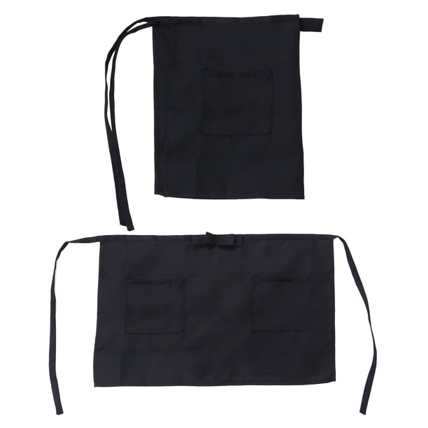 BRIGHTFUFU Delantales cortos para servir, delantal de trabajo Universal, delantal de cocina de media longitud, 2 uds.