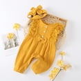 thumbnail image 5 of Gubotare Girls Jumpsuits Girls Sleeveless Cami Romper Cute Wide Leg Jumpsuit for Toddler 0 3 6 9 12 18 24 Months (Yellow,12-18 Months), 5 of 7