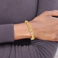thumbnail image 3 of Finest Gold Leslies 14K Yellow Gold Polished & Textured Oval Hinged Bangle Bracelet, 3 of 3